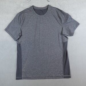 Lululemon The Fundamental T Shirt Large Grey Colorblock Active Athleisure